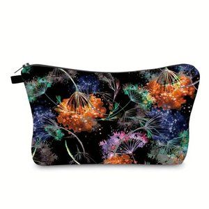Cosmetic Bag Makeup Pouch Flowers Organizer Travel Hippie Wish Colorful Storage